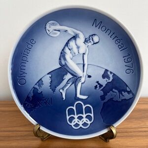 ROYAL COPENHAGEN Vintage 1976 Montreal Olympiade Porcelain Plate Collectible